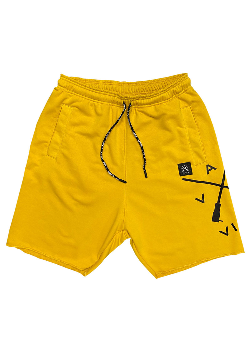VINYL Βερμουδα με τυπωμα κιτρινο - Cross logo shorts