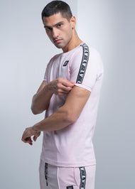 VINYL Μπλουζα με Τρεσα Ροζ - T-Shirt With Logo Tape