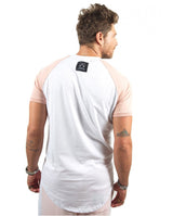 VINYL Μπλούζα με ραγκλάν κοντομάνικη λευκή - T-shirt raglan