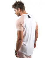 VINYL Μπλούζα με ραγκλάν κοντομάνικη λευκή - T-shirt raglan
