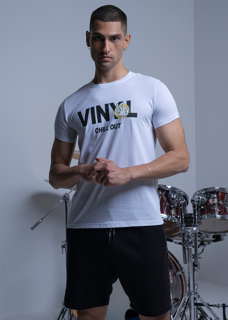 VINYL Μπλούζα με Τύπωμα Λευκό - Chill Out T-Shirt