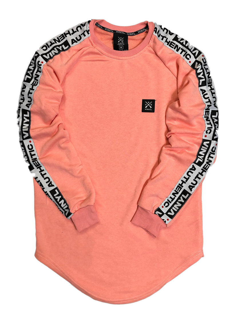 VINYL Μπλούζα μακρυμάνικη  ροζ - Sweatshirt authentic tape
