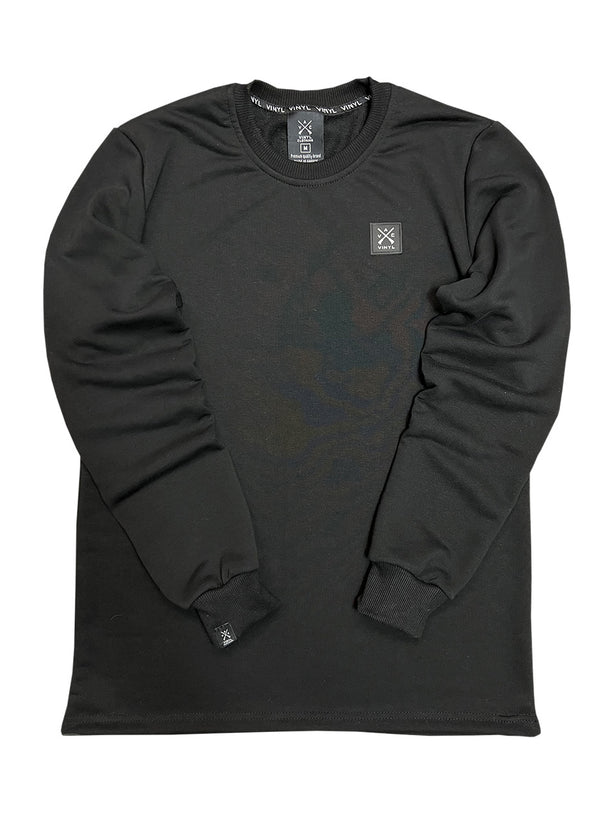 VINYL Μακρυμάνικη Μπλούζα Μαύρο - VINYL Sweatshirt Authentic