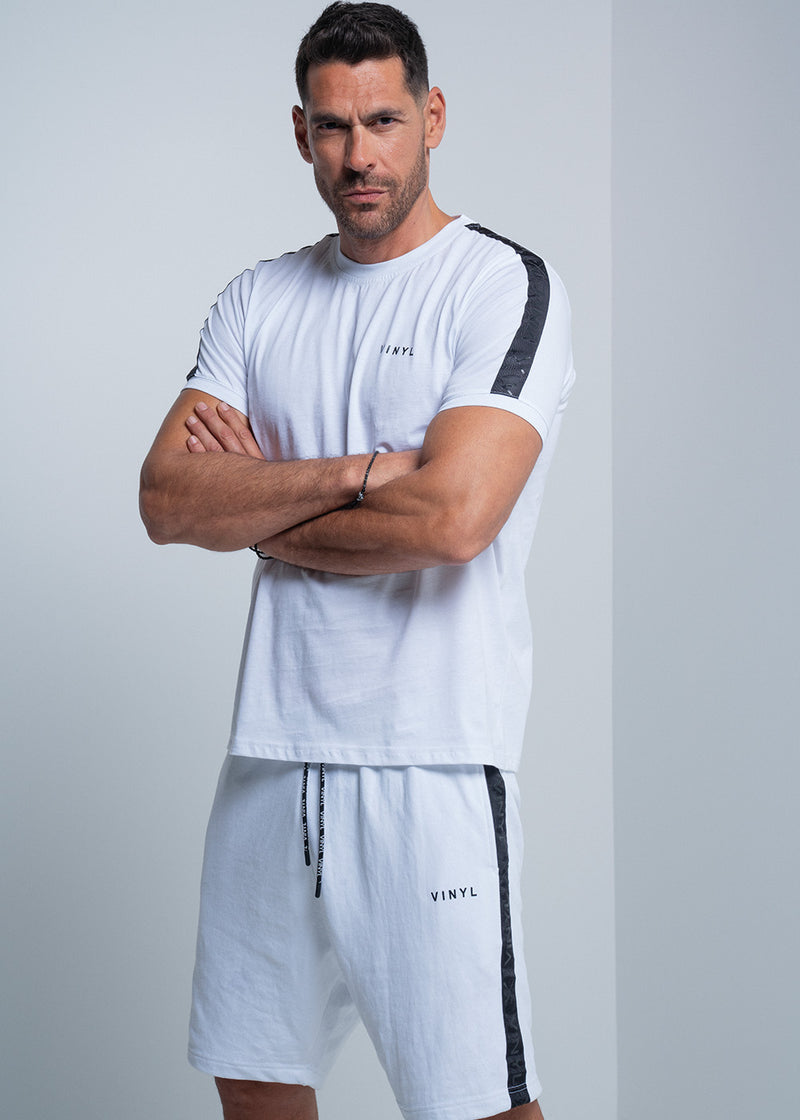 VINYL Μπλουζα με Τρεσα Λευκη - T-Shirt With Logo Tape