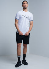 VINYL Μπλουζα με Λαστιχο Λευκο - Tape Cuff Signature T-Shirt