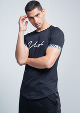 VINYL Μπλουζα με Λαστιχο Μαυρη - Tape Cuff Signature T-Shirt