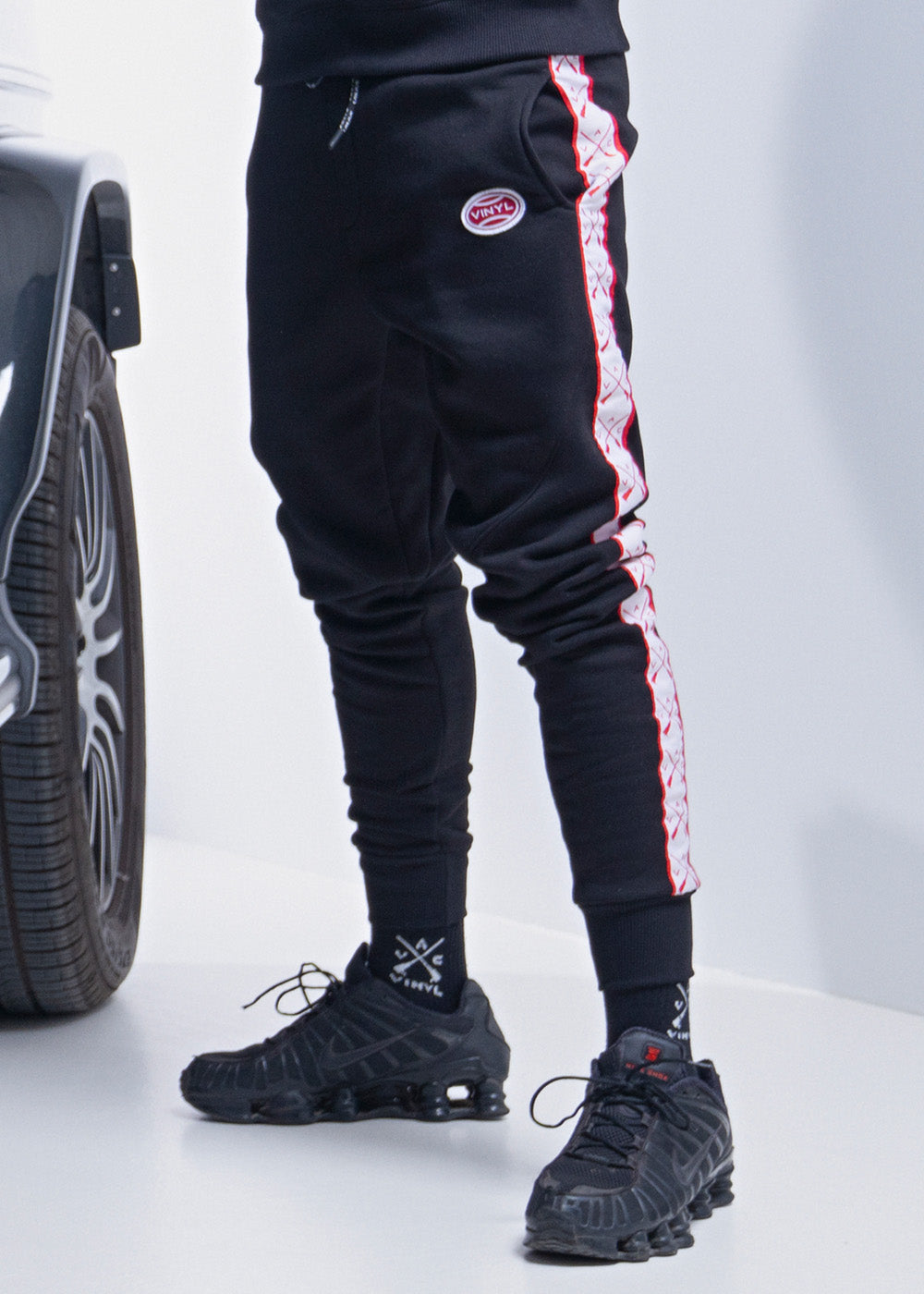 Vinyl φορμα με τρεσα μαυρη cotton regular fit ανδρικη