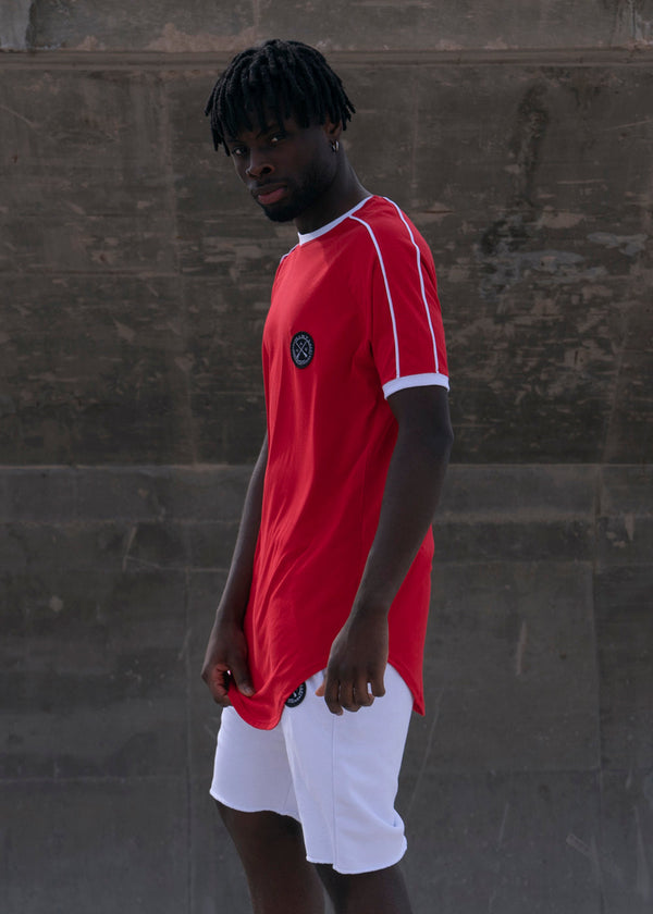 VINYL Μπλούζα κοντομάνικη με εξωτερική ραφή κόκκινο - T-shirt 2-stripe