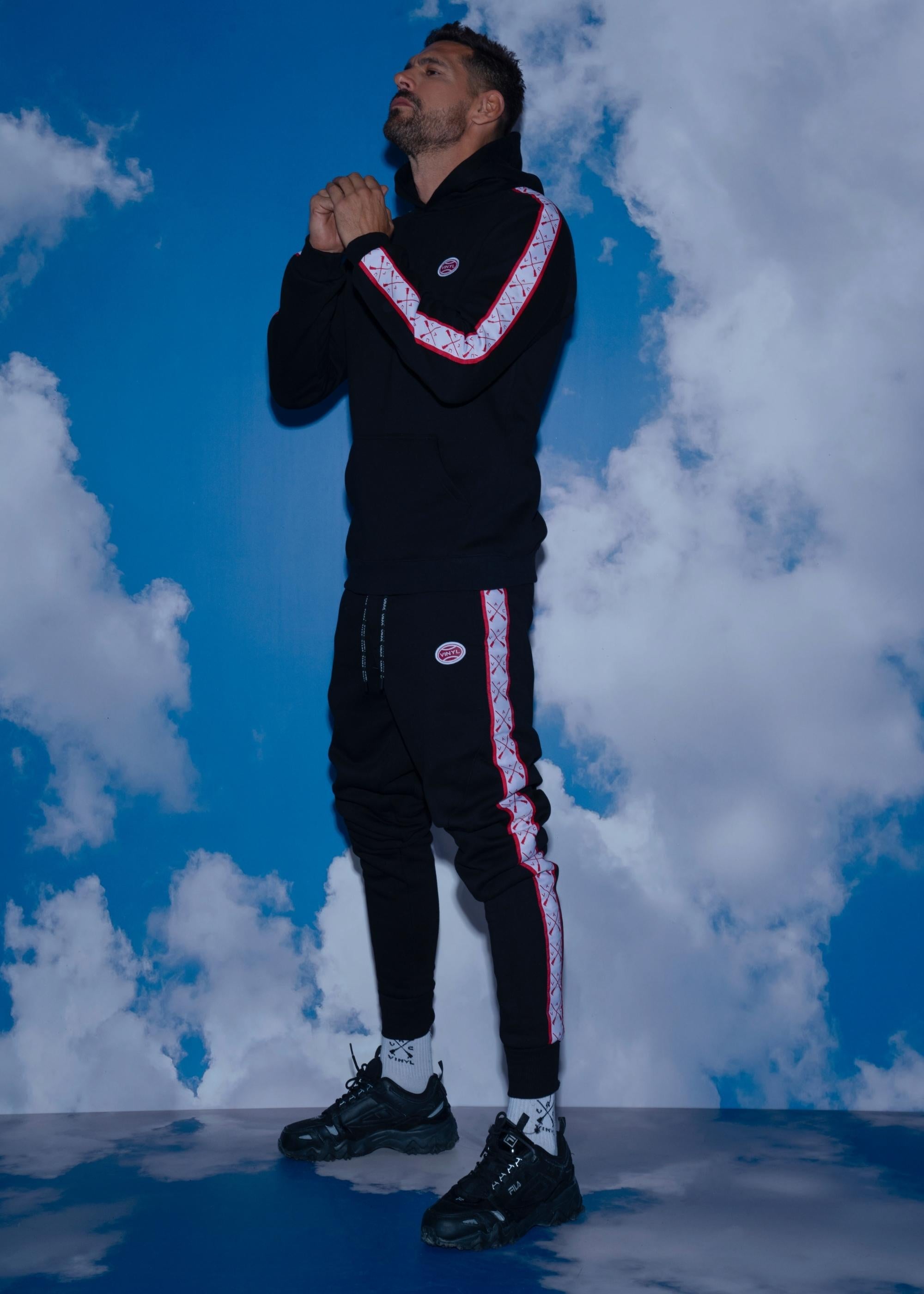 Vinyl φορμα με τρεσα μαυρη cotton regular fit ανδρικη