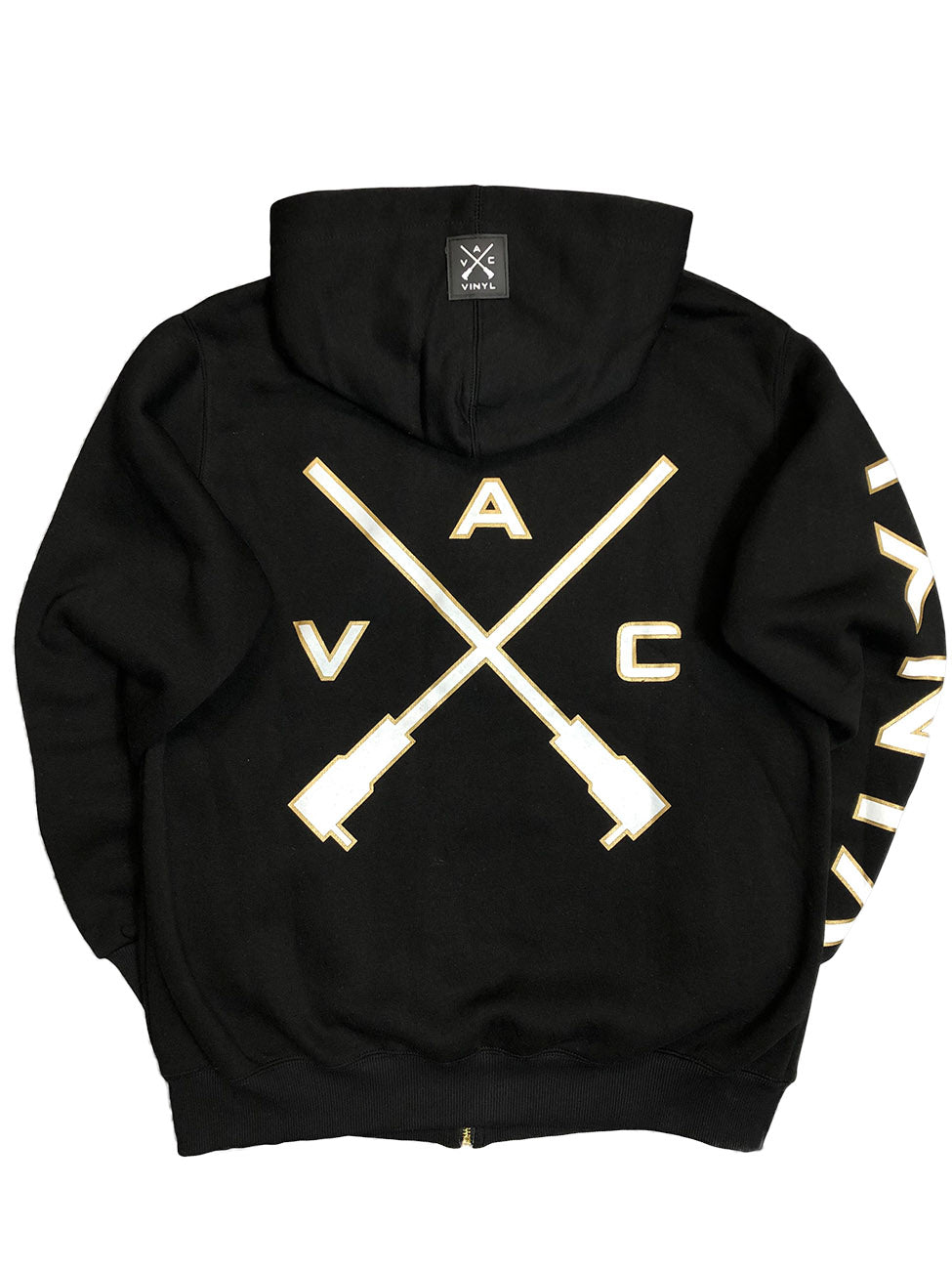VINYL Ζακετα μαυρη - Gold back logo hoodie with full zip