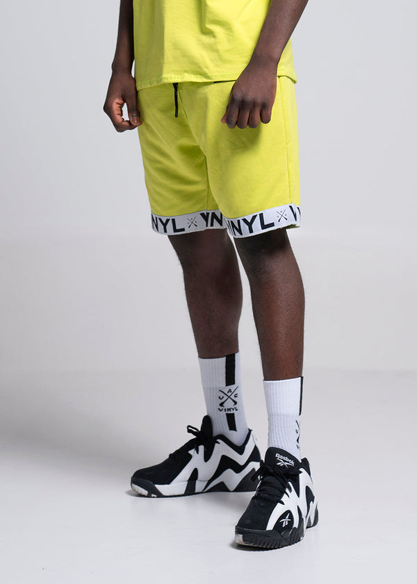 VINYL Βερμούδα με τρέσα Lime- Shorts with logo tape