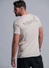 Vinyl μπλουζα με τυπωμα στο πισω μερος μπεζ - Big Logo T-shirt