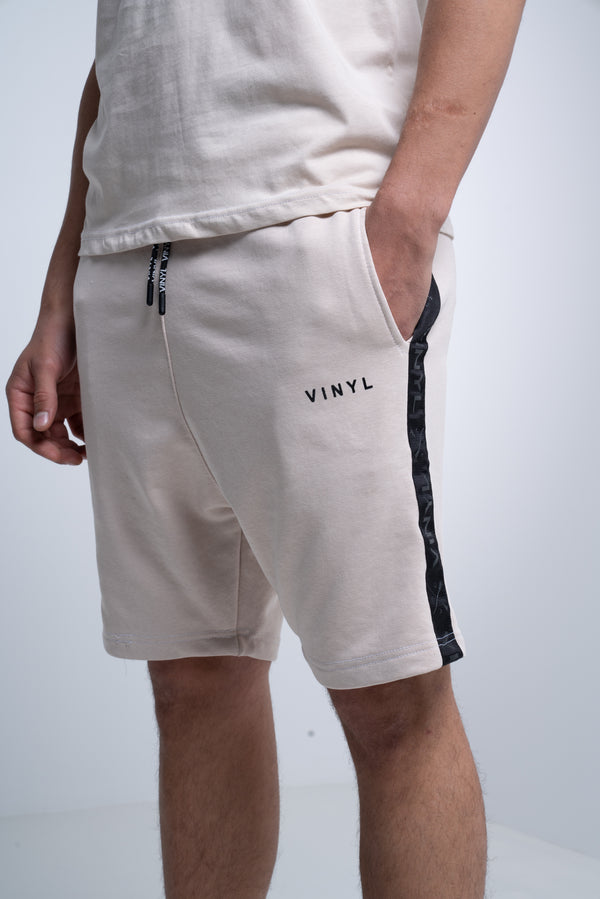 VINYL Βερμουδα με Τρεσα Μπεζ - Shorts With Logo Tape