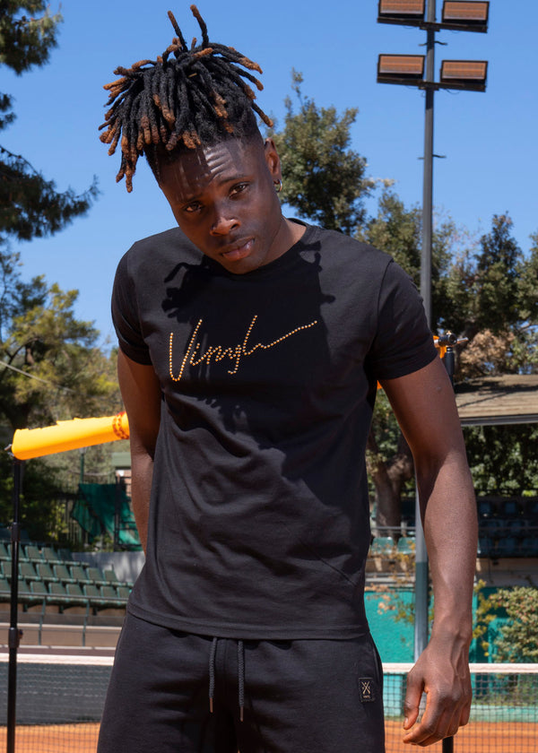 VINYL Μπλούζα με τρούξ μαύρο - Gold Signature T-shirt