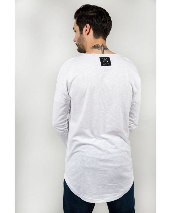 VINYL Μπλούζα μακρυμάνικη λευκή - Basic sweatshirt